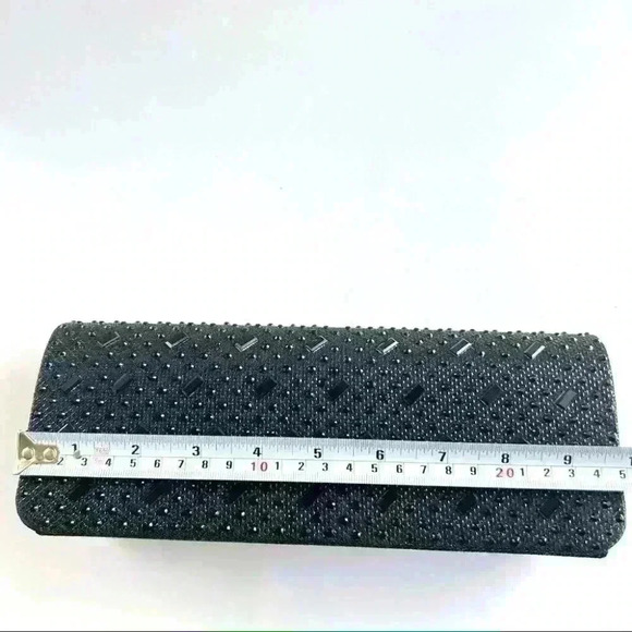 MINI BLACK SHINNY BAG RHINESTONES WITH CHAIN STRAP - Picture 13 of 14